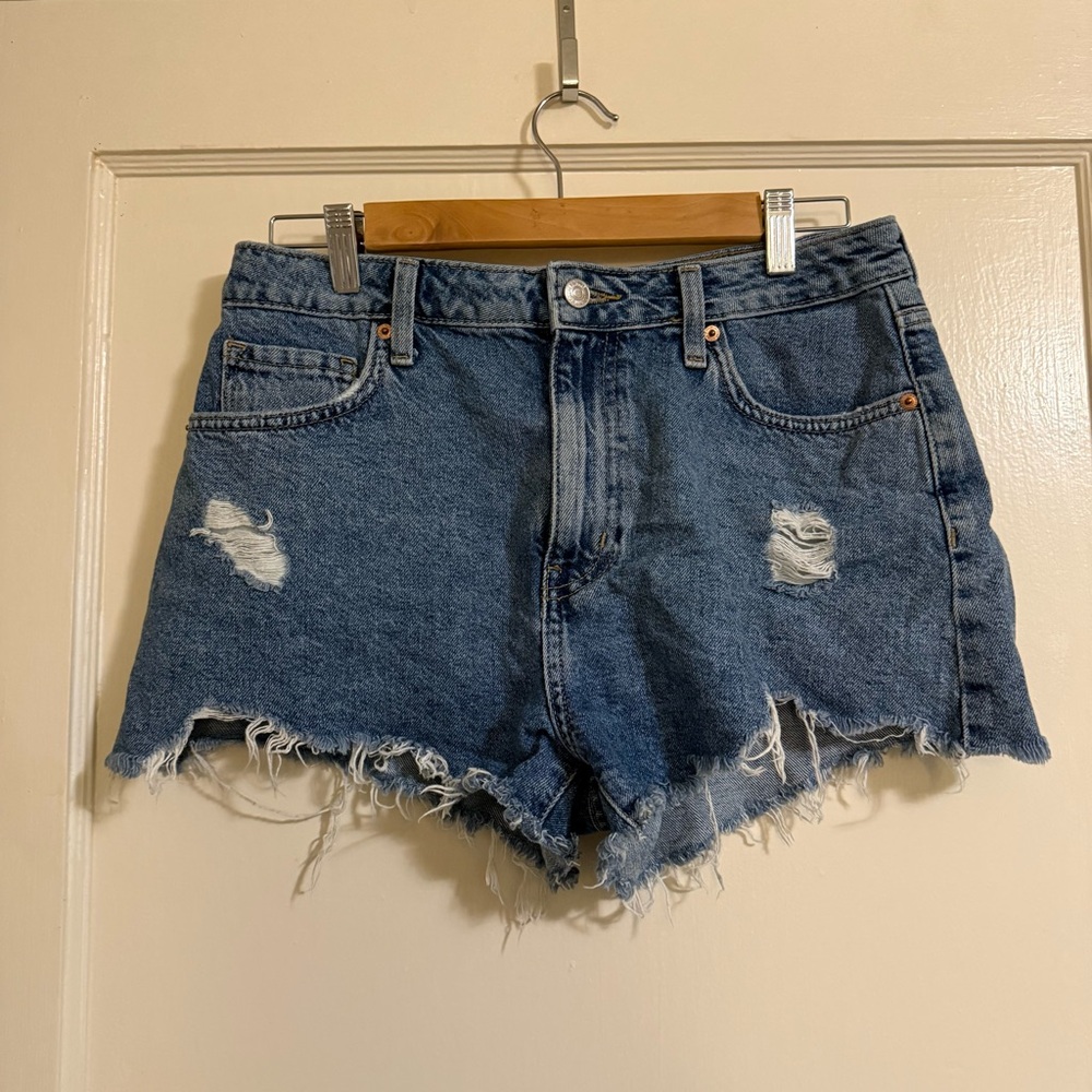Forever 21 Blue Distressed Jean Shorts